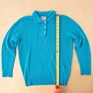Neiman Marcus Blue Cashmere Polo Sweater - Small